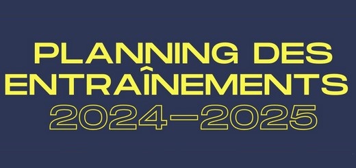 Nouveaux créneaux d'entrainements 2024/2025